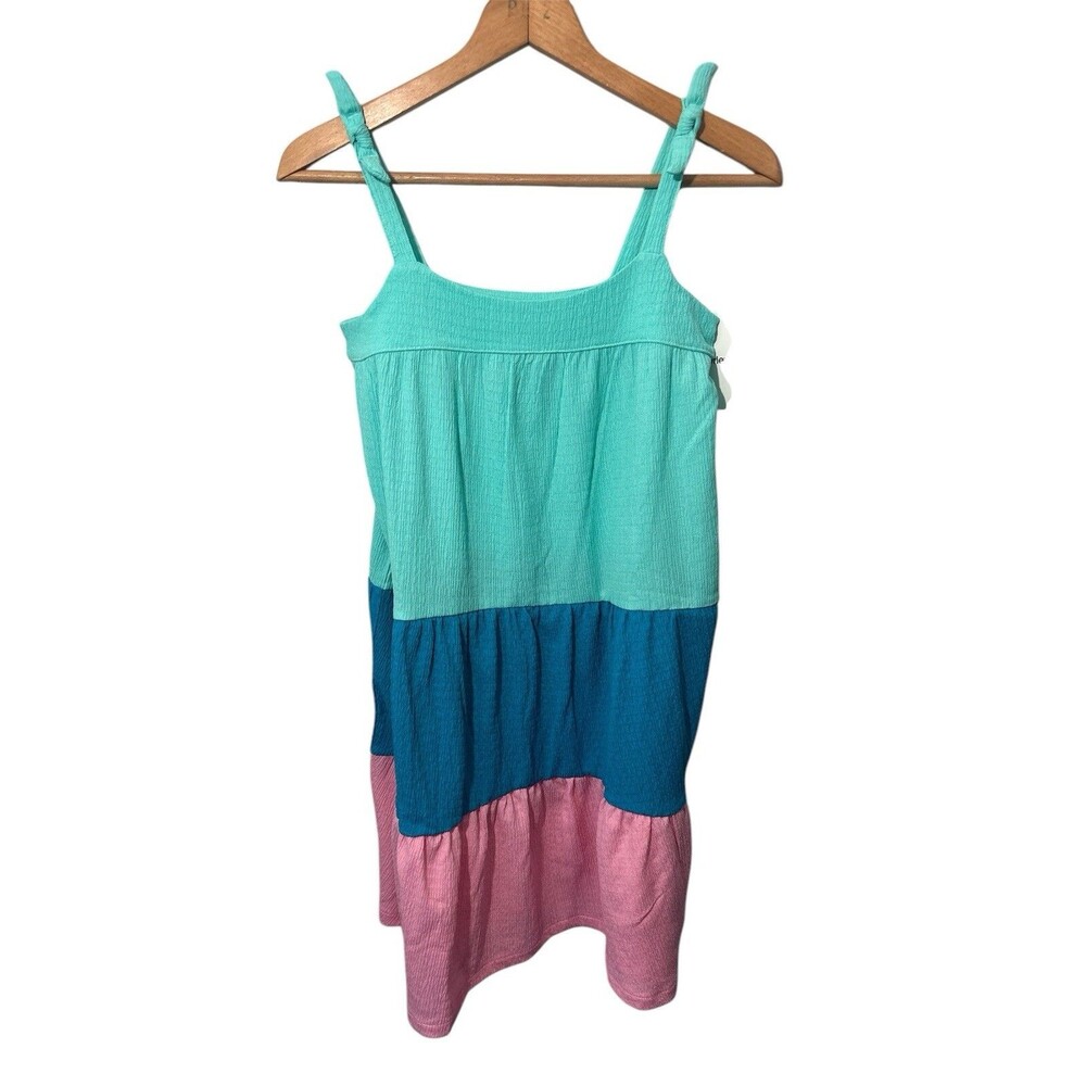 NWT Hurley Girl’s Color Block Tiered Summer Dress Swim Beach Vacay Sz 14 large